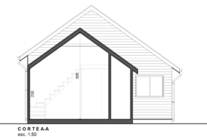 Plano en blanco y negro de una vivienda del servicio de Diseño de Nueva San José Ingeniería y Construcción